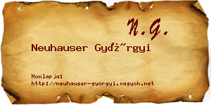 Neuhauser Györgyi névjegykártya